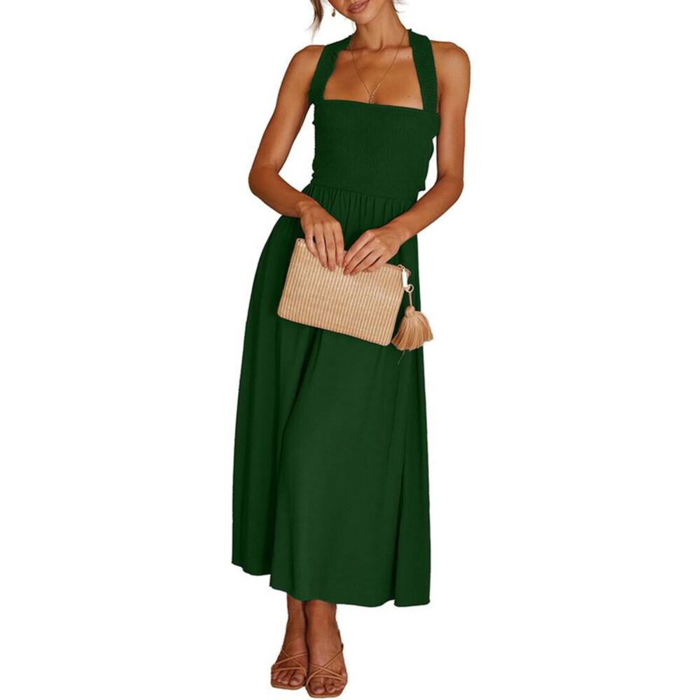 Leon Gori Womens  Solid Midi Dress